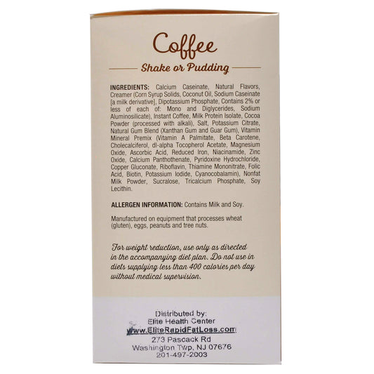 Elite Health Center Coffee Protein Shake or Pudding Meal replacement- 100 calories