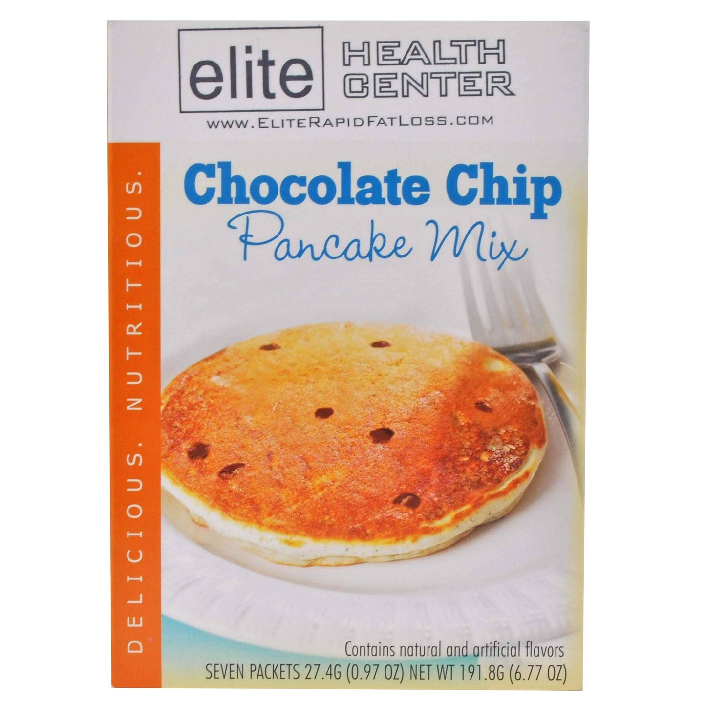 Elite Health Center- Chocolate Chip Protein Pancake Mix- 7 Servings Per Box- 110 calories/serving
