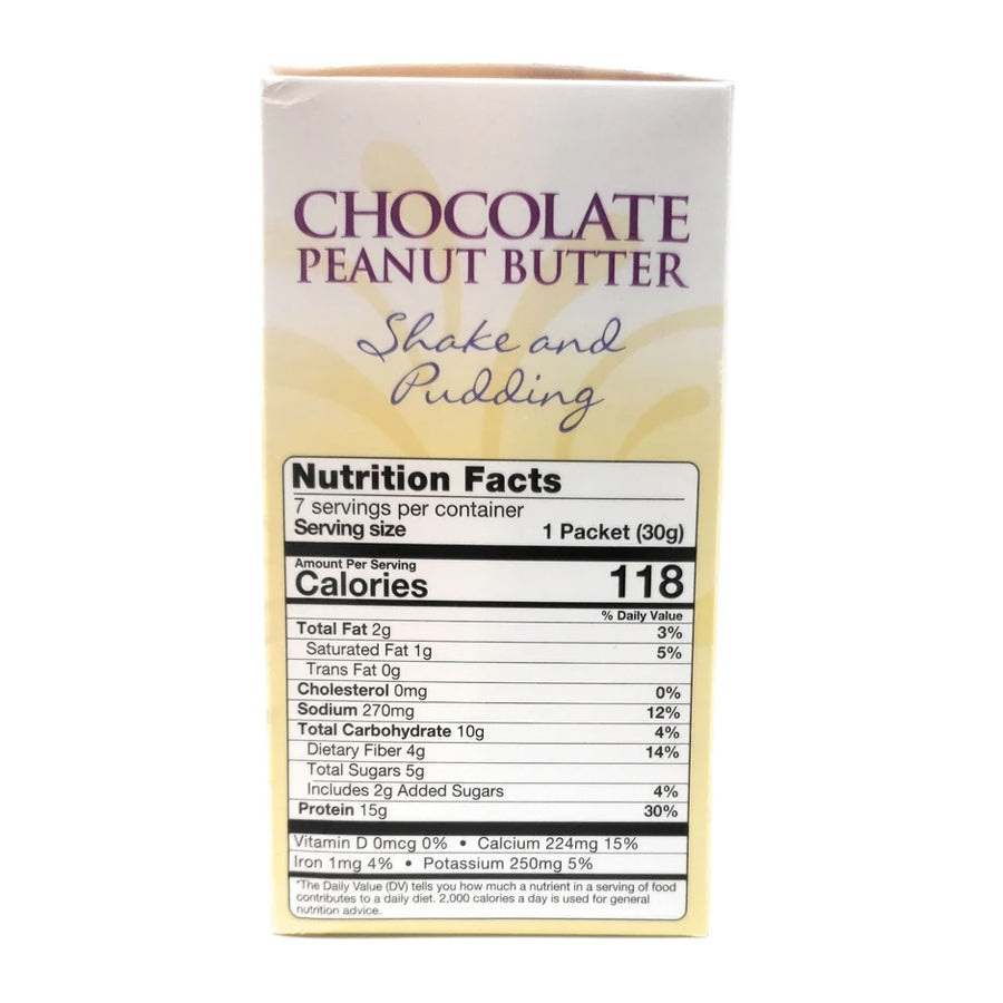 Elite Health Center- Chocolate Peanut Butter Protein Shake & Pudding Mix,15g Protein, (Pack of 7)