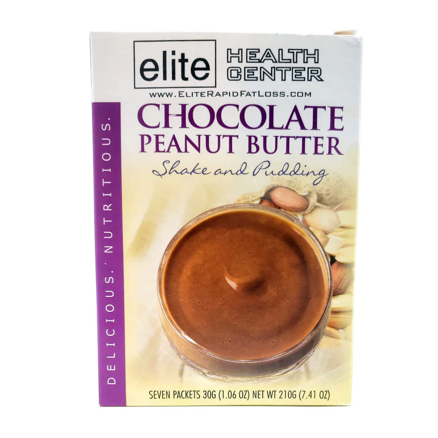 Elite Health Center- Chocolate Peanut Butter Protein Shake & Pudding Mix,15g Protein, (Pack of 7)