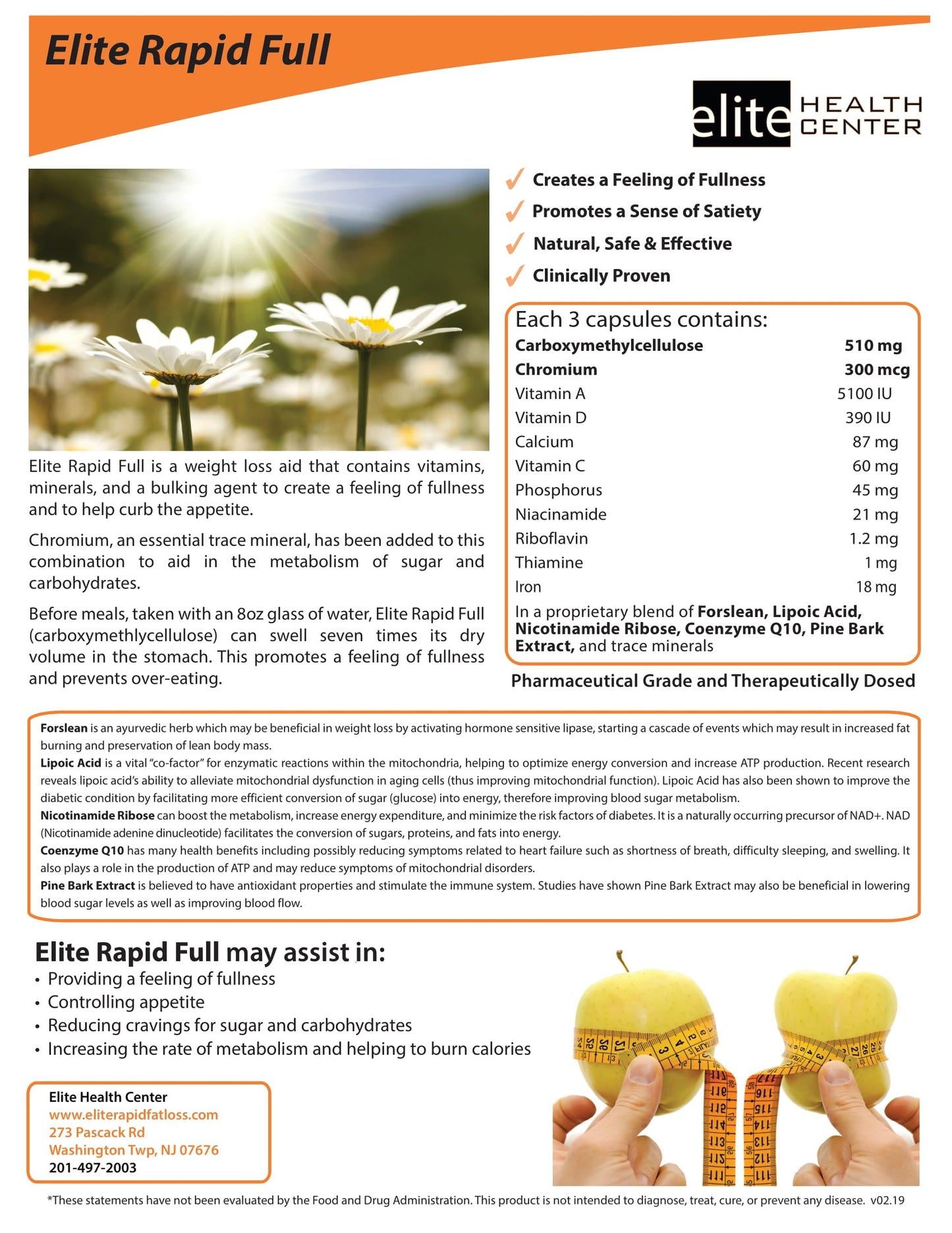 Elite Rapid Full- Appetite and Craving Control -90 Capsules