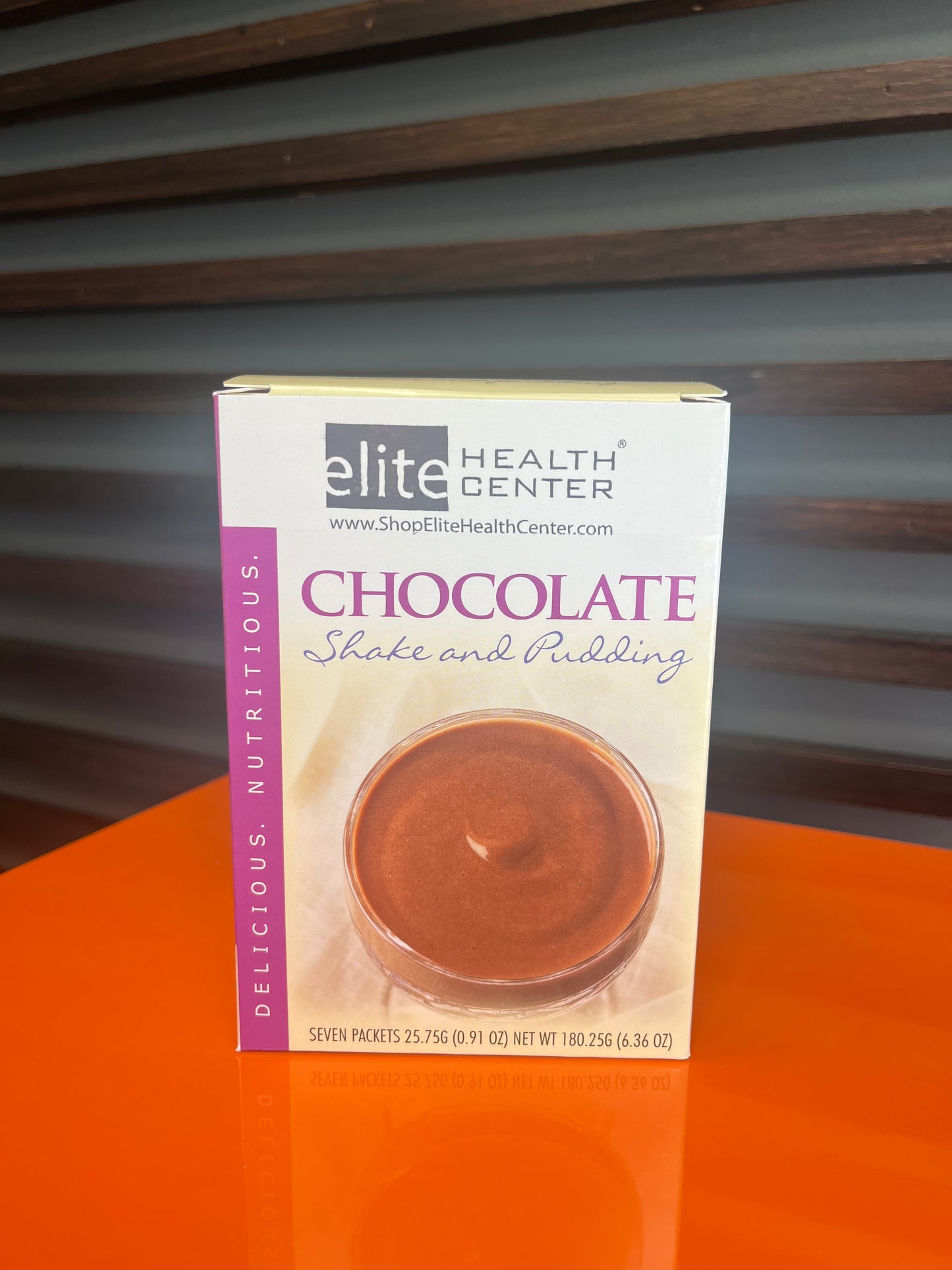 Elite Health Center- Chocolate Shake and Pudding - 15g Protein/90 calories per serving (7 packs/box)