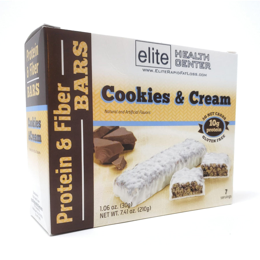 Elite Health Center - Cookies & Cream 100 calorie Protein Bar, Low Sugar, Gluten Free, 1.06 Ounce (Pack of 7)