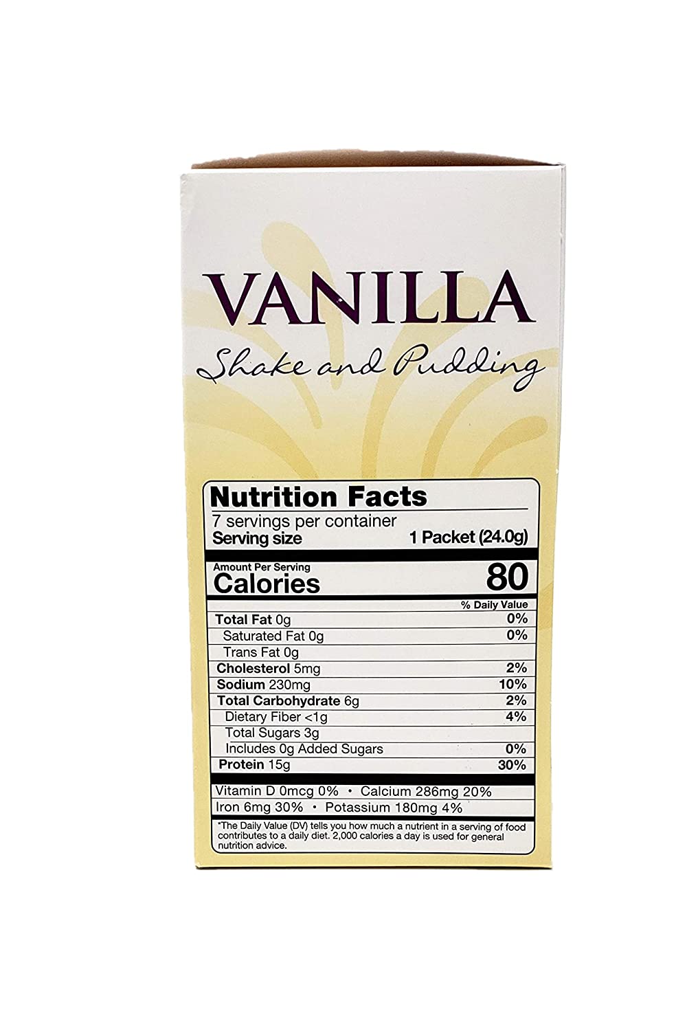 Elite Health Center- Vanilla Protein Shake & Pudding Mix, low calorie, 15g protein per pack- (pack of 7)