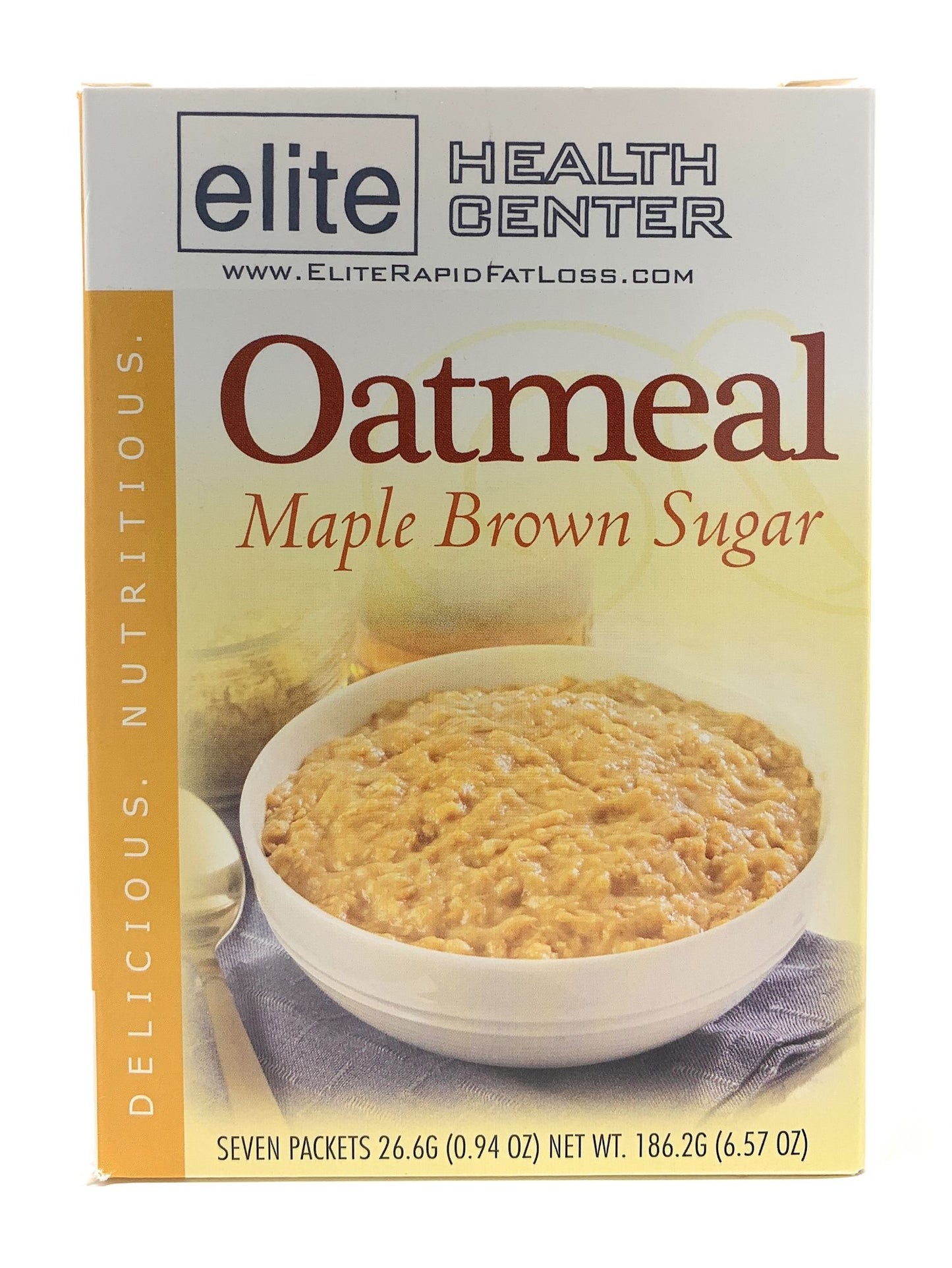 Elite Health Center- Maple Brown Sugar Oatmeal, high protein, 100 calorie, low fat (7 packs/box)