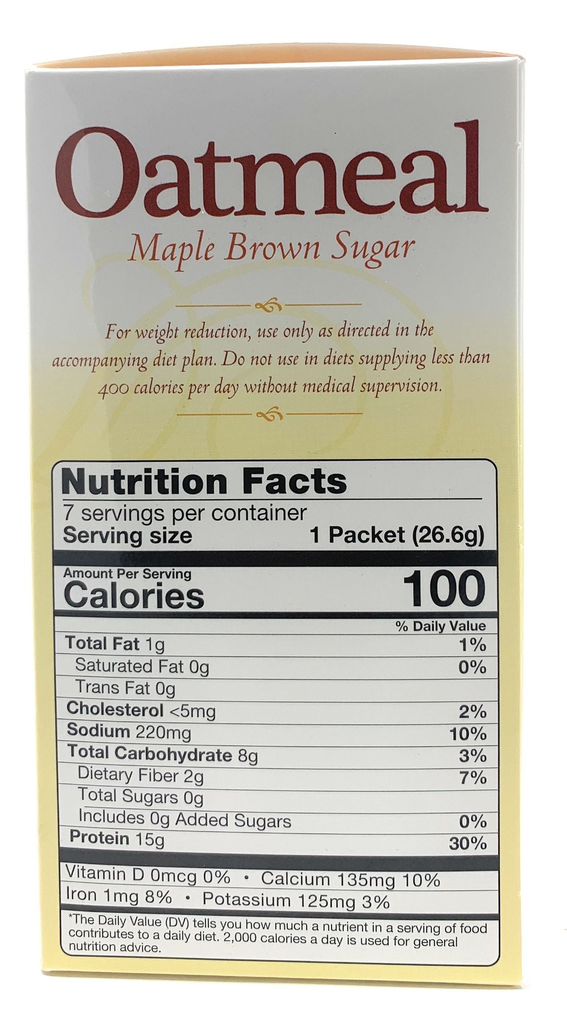 Elite Health Center- Maple Brown Sugar Oatmeal, high protein, 100 calorie, low fat (7 packs/box)