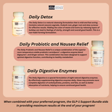 Elite Health Center- GLP1 Support Bundle- 3 bottles of Daily Supplements - Nausea relief, daily detox and digestive enzymes